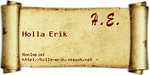 Holla Erik névjegykártya